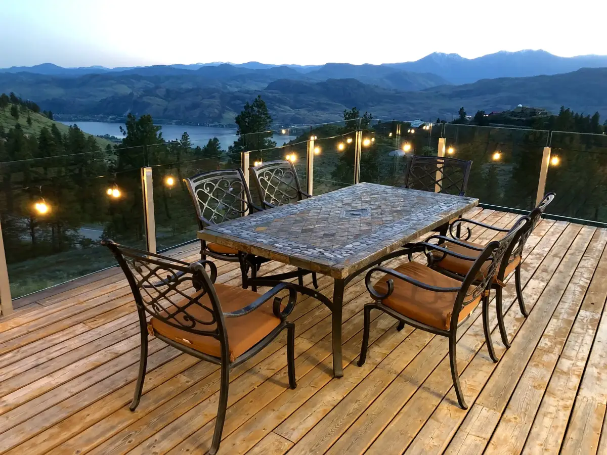 Deck dining at blue hour
