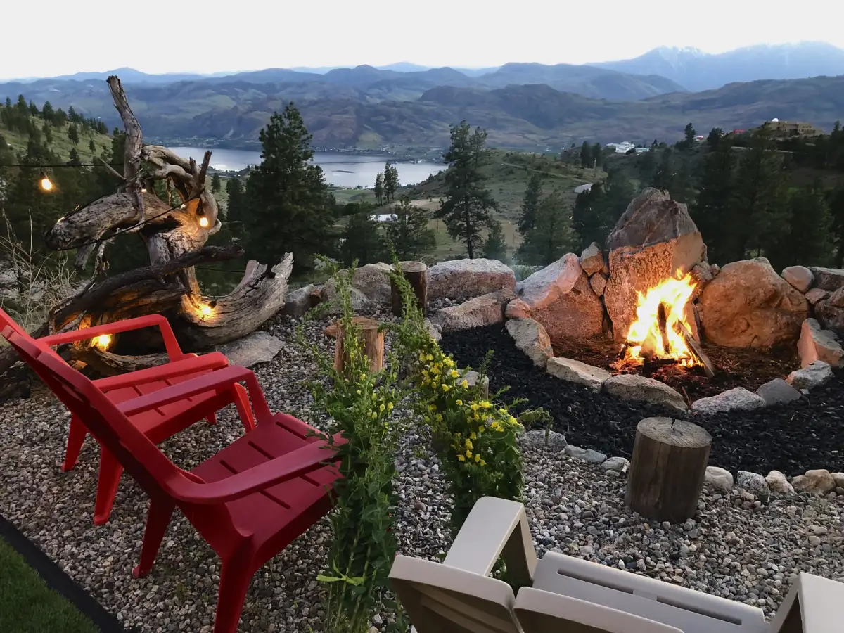 Fire pit with wildflowers