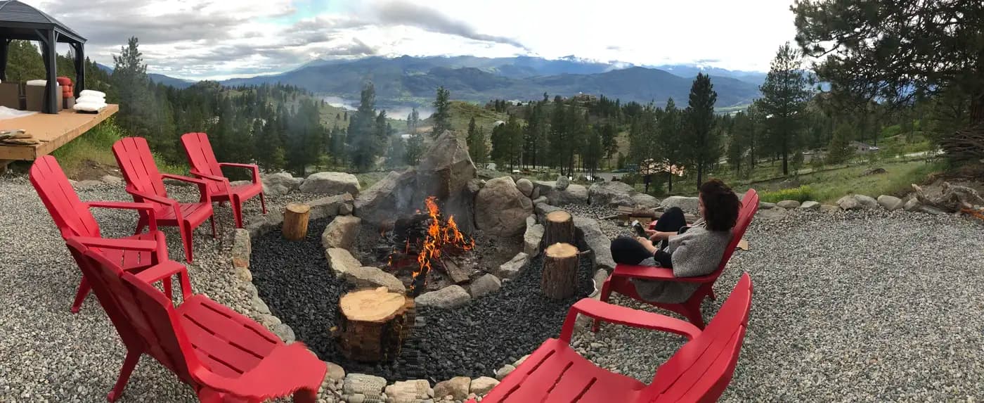 Fire pit daytime gathering